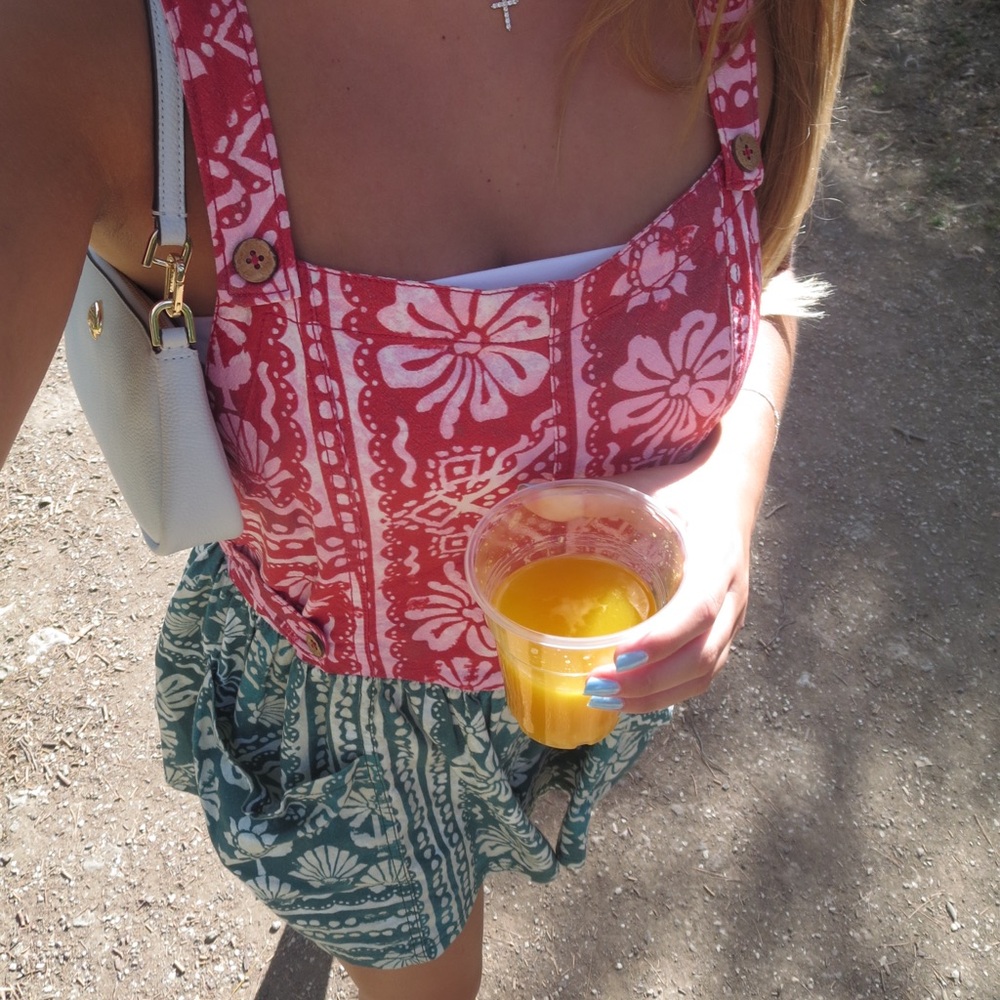 Free People Red and Green Patterned Romper - Picture 2 of 3